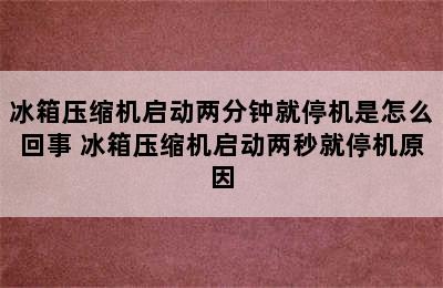 冰箱压缩机启动两分钟就停机是怎么回事 冰箱压缩机启动两秒就停机原因